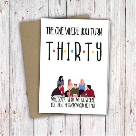 Friends 30th Birthday Card Joey Tribbiani Tv Show Digital Etsy Canada