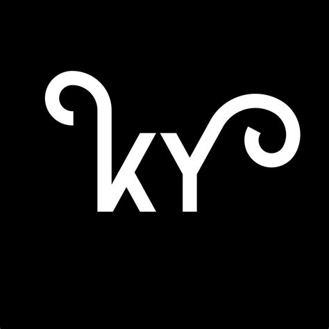 Ky Letter Logo Design On Black Background Ky Creative Initials Letter Logo Concept Ky Letter