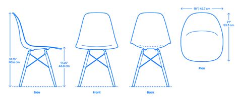 Eames Dowel Base Side Chair Dimensions And Drawings Dimensionsguide