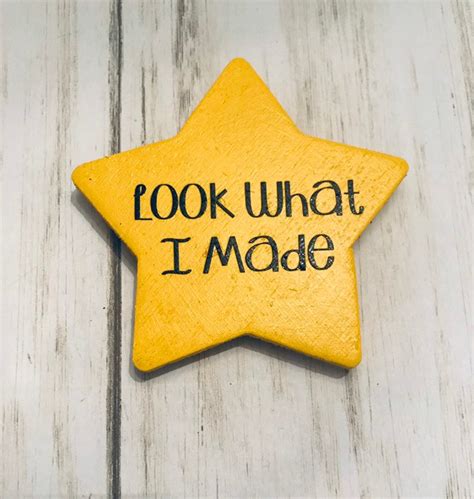 Look What I Made Magnet Yellow Star Magnet Hand Painted Etsy