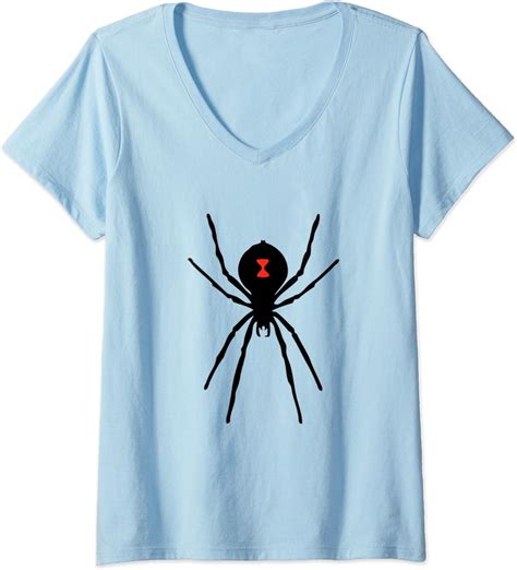 Womens Black Widow Spider Shirt Scary Arachnid Pet Spiders T Shirt V