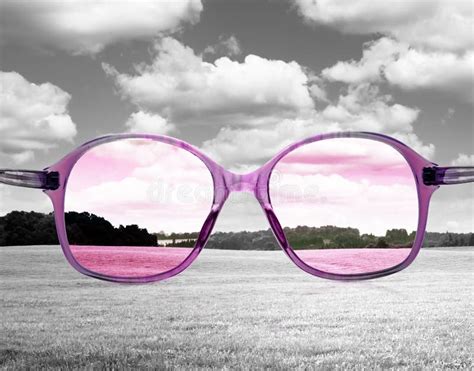 seeing the world through rose colored glasses stock image image of illusion optician 239475715