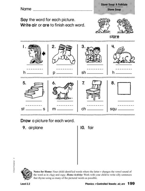 Phonics Air And Are Endings Worksheet For 1st 2nd Grade Lesson