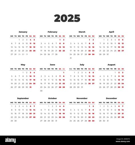 2025 Calendar Page Cut Out Stock Images And Pictures Alamy