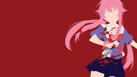 Hd Wallpaper Female Pink Haired Anime Character Wallpaper Mirai Nikki