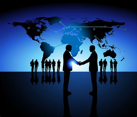 Global Business World Map Handshake Communications | Global Trade ...
