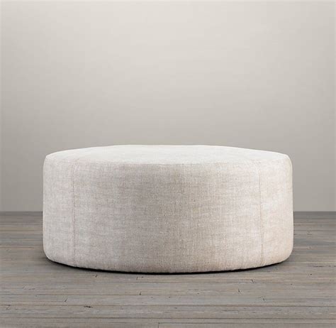 Ottomans and poufs are great leg rests and floor seats in the living room or basement. 36" Cooper Upholstered Round Ottoman- comes in a lot of ...