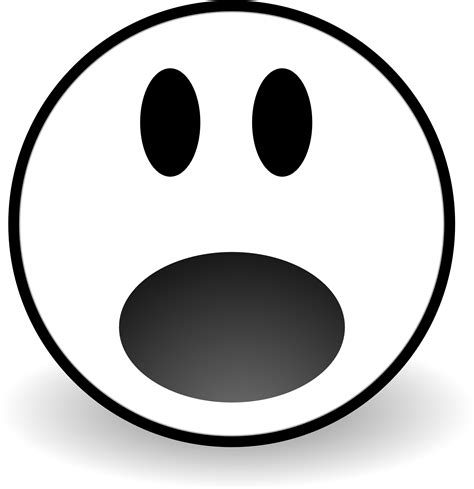 Drawing Emoji 22 Surprised Face Clipart Black And White 1969x1969
