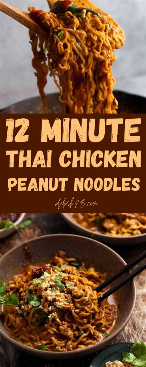 12 Minute Thai Chicken Peanut Noodle Mince Delish28