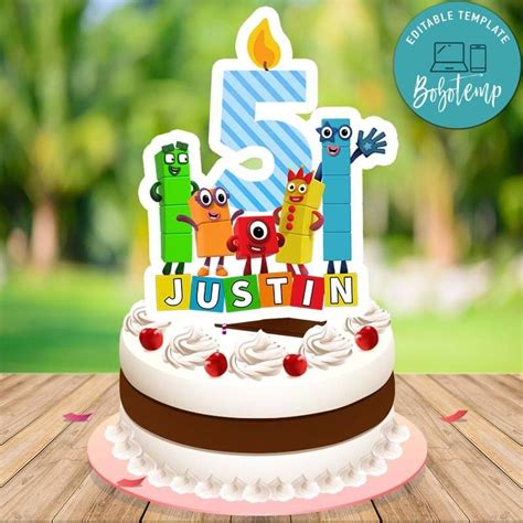 Numberblocks Cake Topper Template Printable Diy Bobotemp Cake