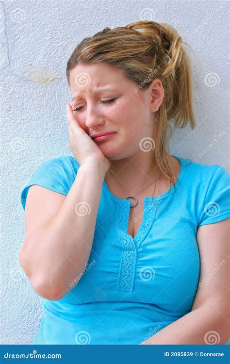 Sad Young Woman Crying Alone Stock Image Image Of Hurt Emotions