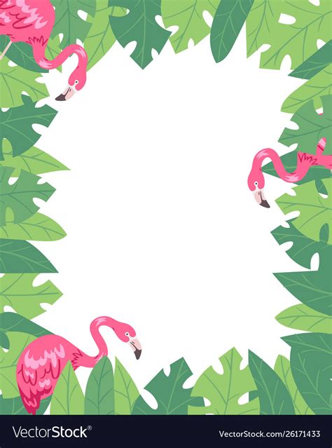 Flamingo Vertical Banner Beach Design Jungle Vector Image