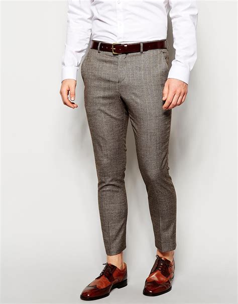 For a more modern cut, opt for a slim or skinny fit suit trousers to create a slick silhouette without clinging to the leg. Lyst - Selected Selected Check Cropped Suit Trousers In ...