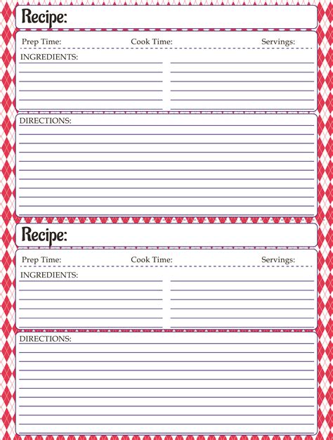 Recipe Template Recipe Cards Printable Recipe Cards