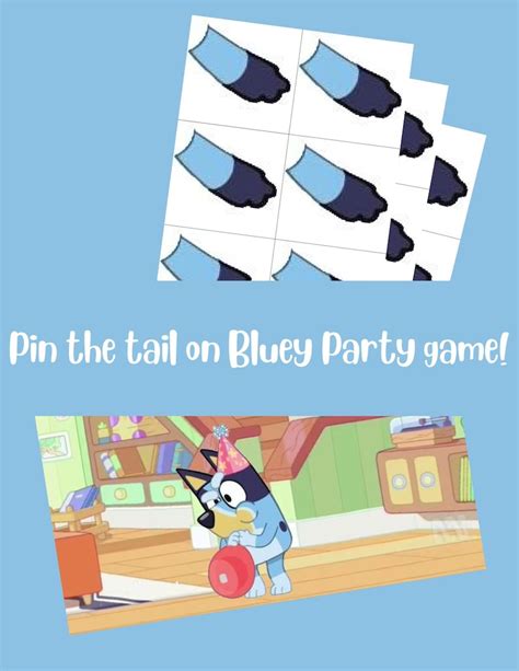 Pin The Tail On Bluey Bluey Themed Party Game Digital Etsy Ireland