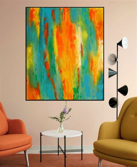 Large Abstract Painting Original Blue Abstract Paintings On Etsy