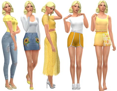 Not So Berry Generation 3 Yellow Lookbook Sims 4 Clothing Sims 4