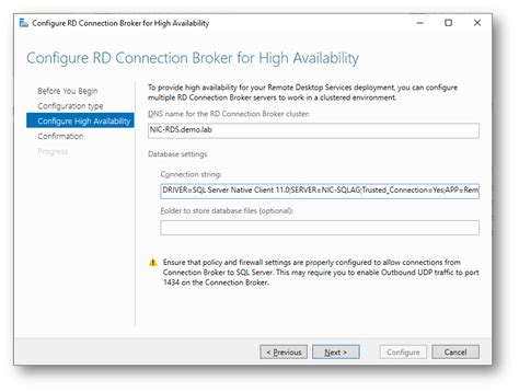 Configurare lalta disponibilità di RDS Connection Broker in Windows Server Windows Server