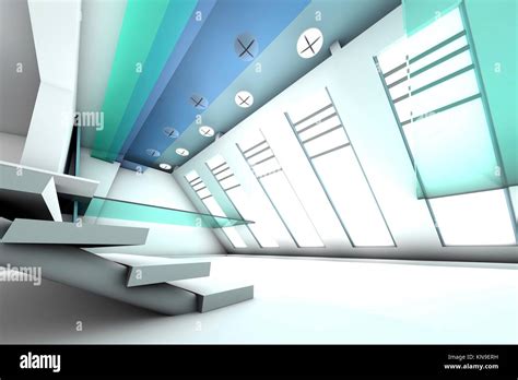 A Futuristic Entrance Hall To A Corporate Building 3d Rendered