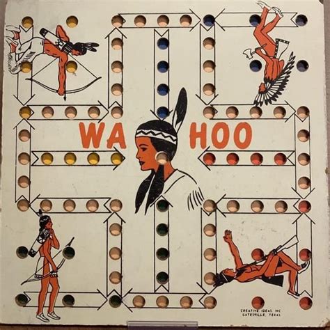 Vintage Wa Hoo Game Board Indian Creative Ideas With Checkers Etsy