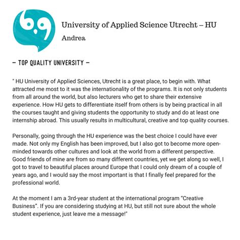 Student Reviews For The University Of Applied Sciences Utrecht