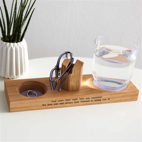 bedside glasses stand with coaster and storage dish mijmoj