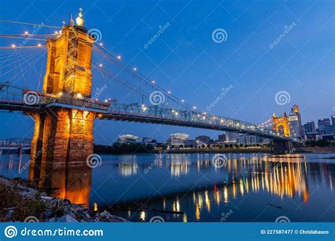 Reflections Of Downtown Cincinnati In The Ohio River Stock Image