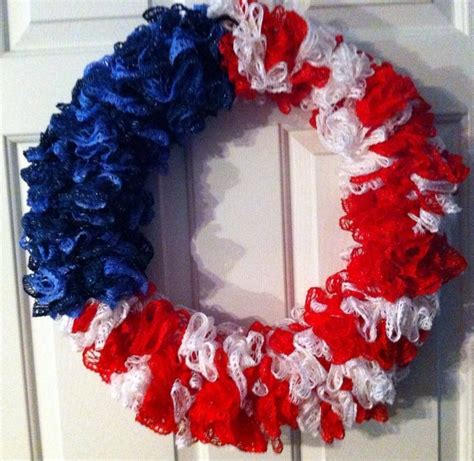 Patriotic Wreath Made From Sashay Scarf Yarn ~ Inspiration