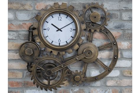 Large Industrial Cog Clock Copperwood Home