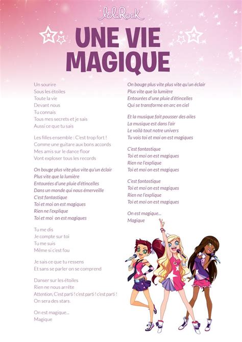 PAROLES UNE VIE MAGIQUE | Chanson pour anniversaire, Lolirock chanson