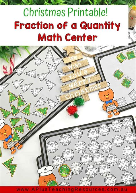 Christmas Fractions Printables Math Center A Plus Teaching Resources