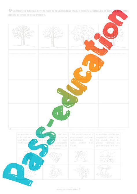 Saisons Ce2 Exercices Le Temps Pass Education