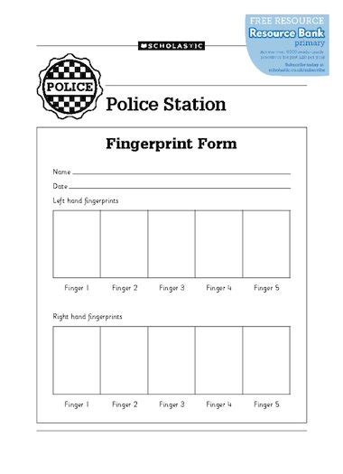 Fingerprint Form Free Primary Ks1 Teaching Resource Scholastic
