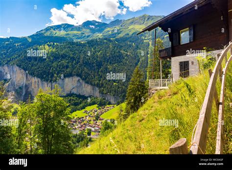 Mountain Village Lauterbrunnen Switzerland Stock Photo Alamy