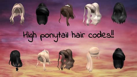 High Ponytail Codes Roblox Blond Brown Black Youtube