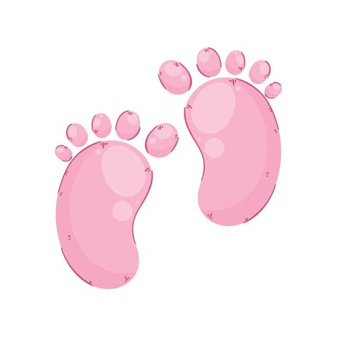 Girl Baby Pink Footprints 16926809 Vector Art At Vecteezy