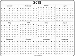 2019 year calendar | yearly printable