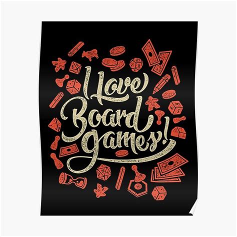 I Love Board Games Poster By Meleeninja Redbubble