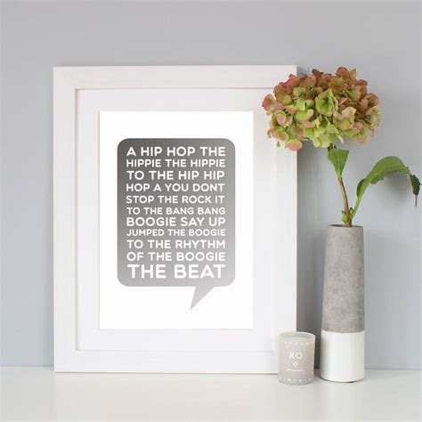 rapper s delight song lyrics print by hope and love