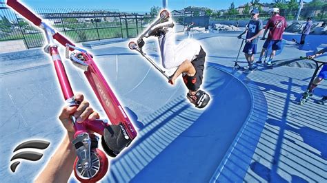 Professionals Ride Razor Scooters At Skatepark Youtube