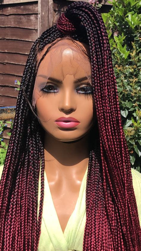 Burgundy Knotless Box Braids