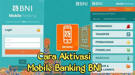 Cara Aktivasi Mobile Banking Bni Youtube