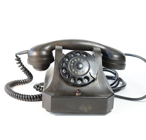 Vintage Black Bakelite Telephone Rotary Dial Telephoneold