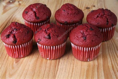 In these muffins, you can expect a tender crumb with . Red Velvet Muffins — Stock Photo © brittny_ann #57543071