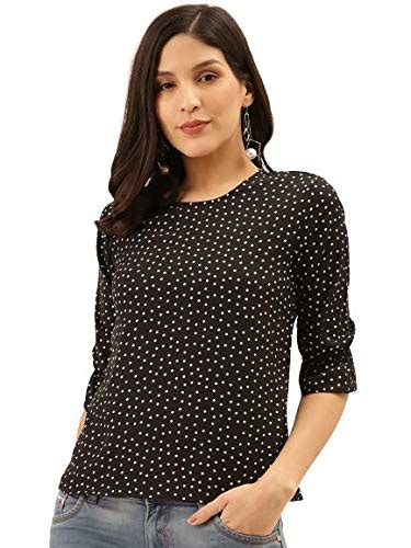 Buy Style Quotient Womens Black White Printed Tops At