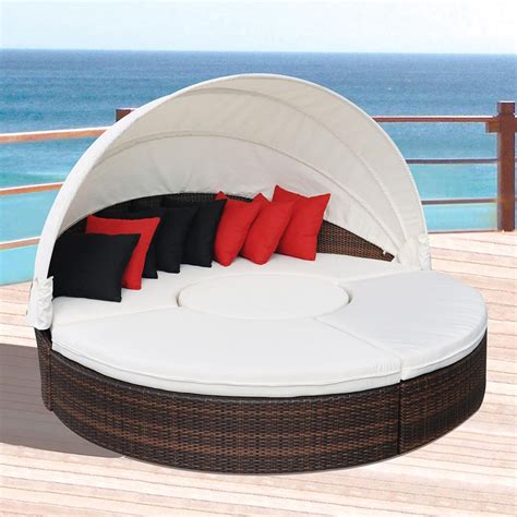 Round Outdoor Lounger With Canopy Go Images Club