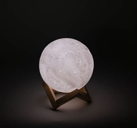 Himalayan Glow 3d Printed Moon Lamp With Stand 6 Inches Dimmable