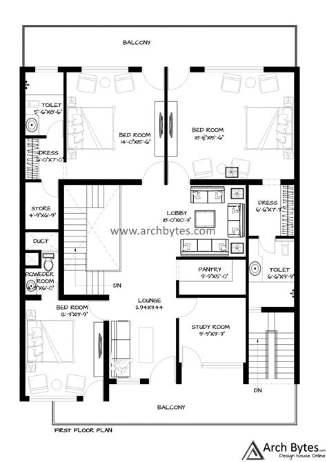 House Plan For 40 X 75 Feet Plot Size 333 Square Yards Gaj Archbytes