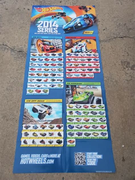 Hot Wheels 2014 2 Of 4 Collectors Guide Store Display Poster 56 X 24 Rare New Ebay