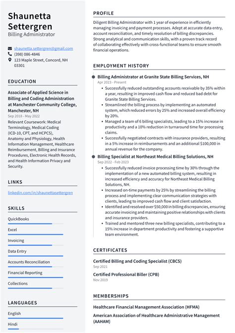Top 16 Billing Administrator Resume Objective Examples
